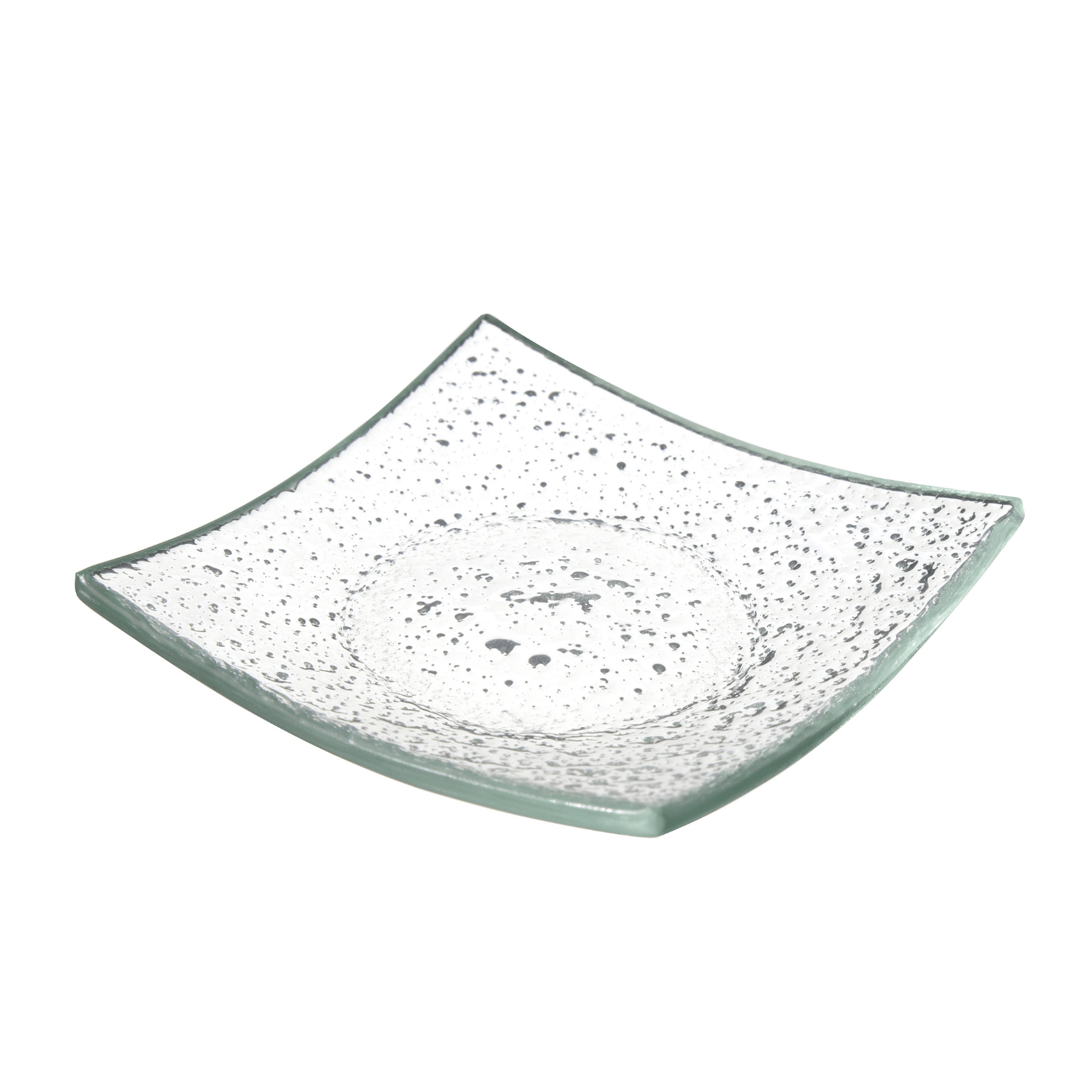 Vetro fingerfood square transparent glass dish, 80x80mm