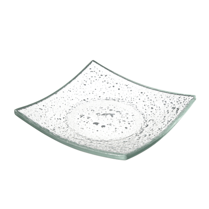 Vetro fingerfood square transparent glass dish, 80x80mm