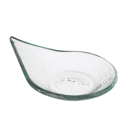 Vetro fingerfood rain drop transparent glass dish, 80x100mm