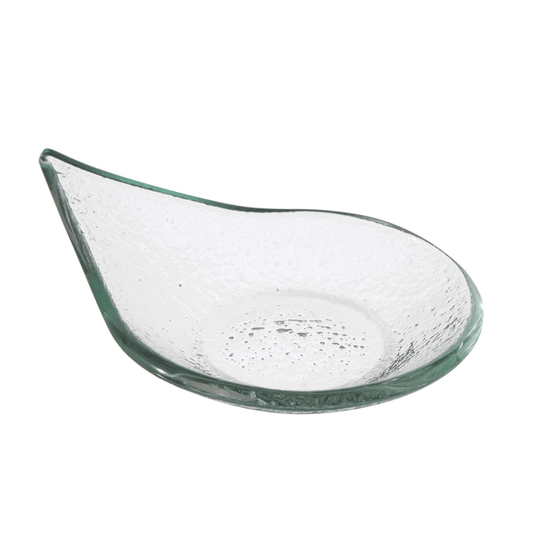 Vetro fingerfood rain drop transparent glass dish, 80x100mm