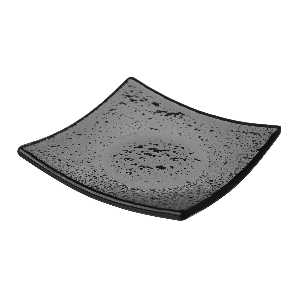 Vetro fingerfood square black glass dish, 80x80mm