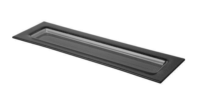 Fine Dine Vetro glass buffet tray, GN 2/4, black