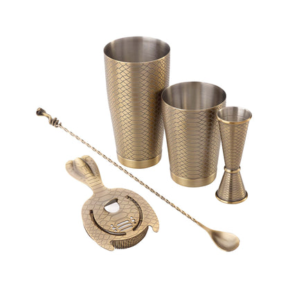 Venym Snakeskin Basics bar set, antique brass
