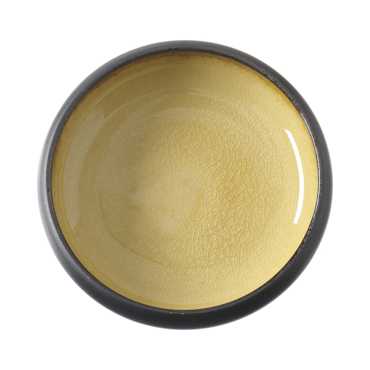 Fine Dine stoneware deep plate – yellow, Ø152 mm
