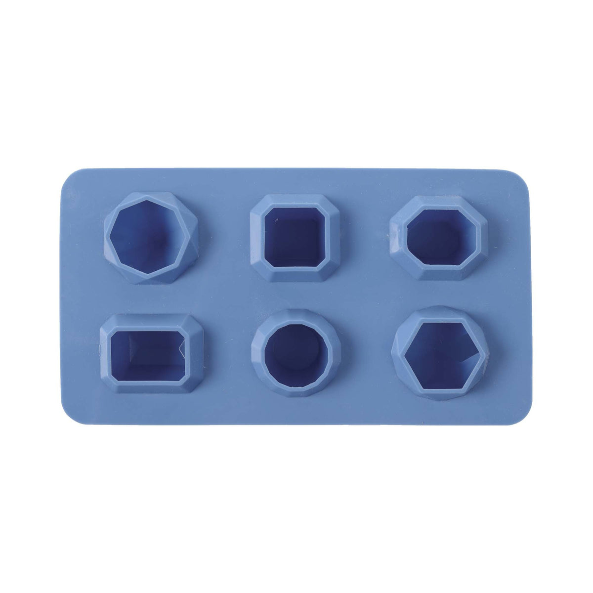 Set of 2 - Silicon ice makers, 6 assorted gem shapes, 190x105mm