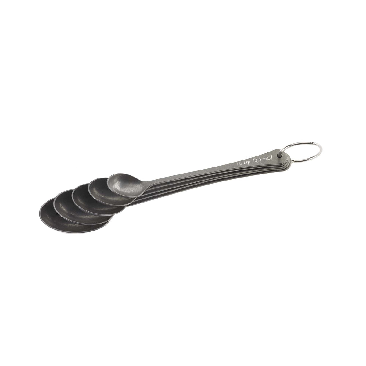 Measured Bar Spoon Set, 5 Spoons on Ring, Vintage