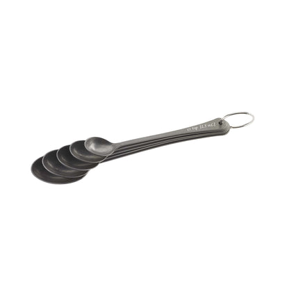 Measured Bar Spoon Set, 5 Spoons on Ring, Vintage