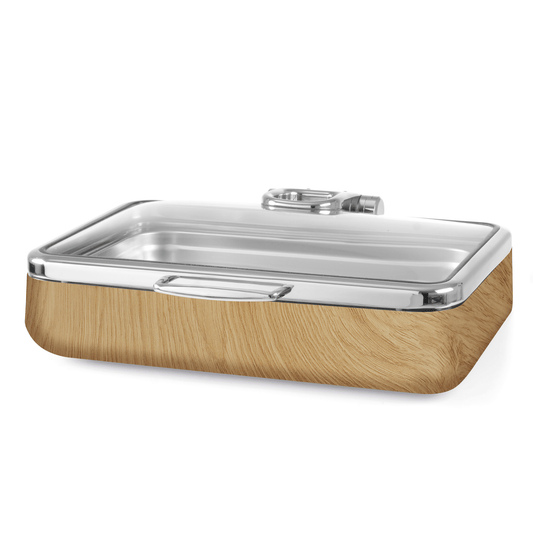 De Luxe induction chafing dish with glass lid