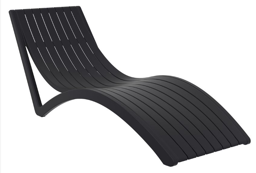 Siesta Slim Stackable Sunlounger 087, black, without cushion