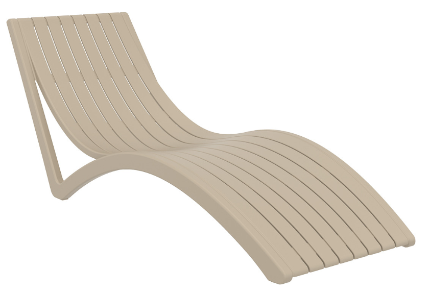 Siesta Slim Stackable Sunlounger 087, taupe, without cushion