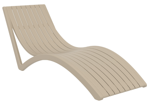 Siesta Slim Stackable Sunlounger 087, taupe, without cushion