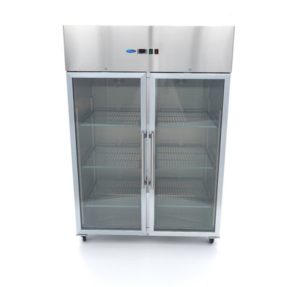 Maxima Upright Freezer, 1200 L, 2 Glass Doors, GN 2/1, 6 Shelves, additional view