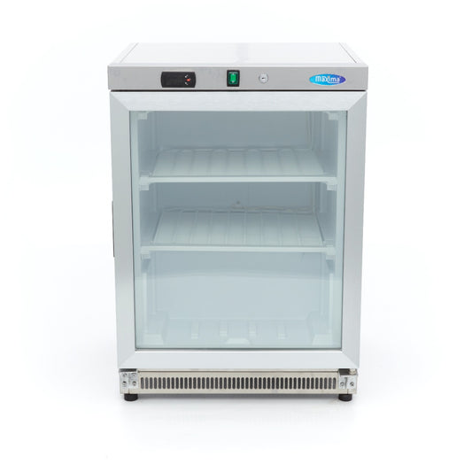 Maxima Upright Freezer, 200 L, Glass Door, Stainless steel, additional view