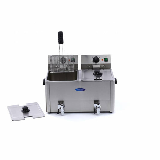 Maxima Double Deep Fryer, 2 x 8 L, Drain Tap, additional view