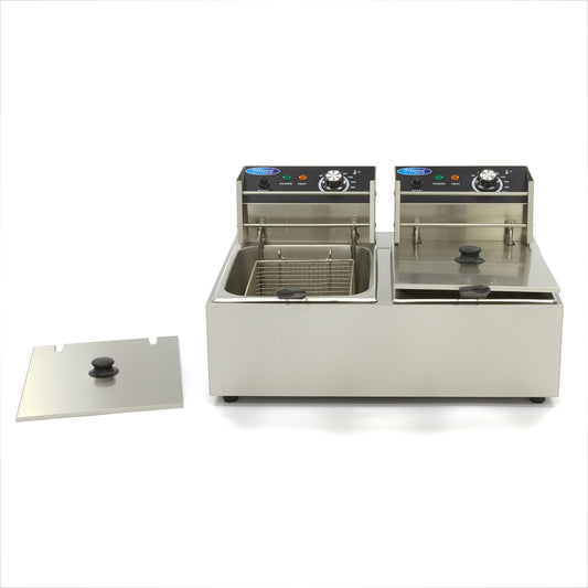 Maxima Double Deep Fryer, 2 x 6 L, Drain Tap, additional view