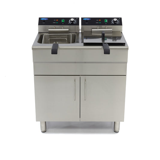 Maxima Double Deep Fryer, 2 x 16 L, Drain Tap, Stand, 400 V, additional view