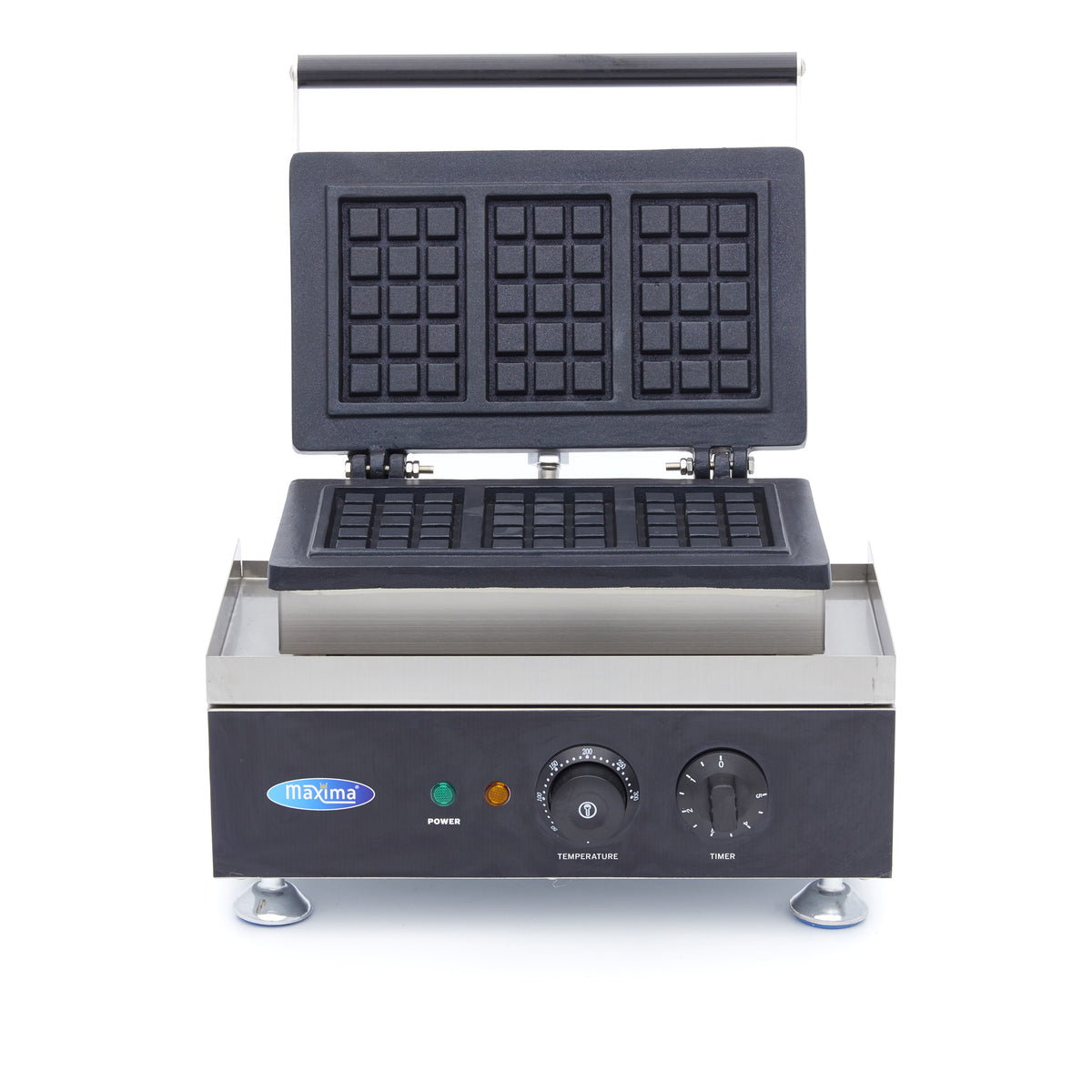 Maxima Belgian Waffle Maker, 3 Waffles, Drip Tray, additional view
