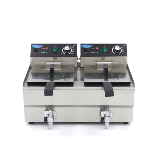 Maxima Double Deep Fryer, 2 x 10 L, Drain Tap, additional view