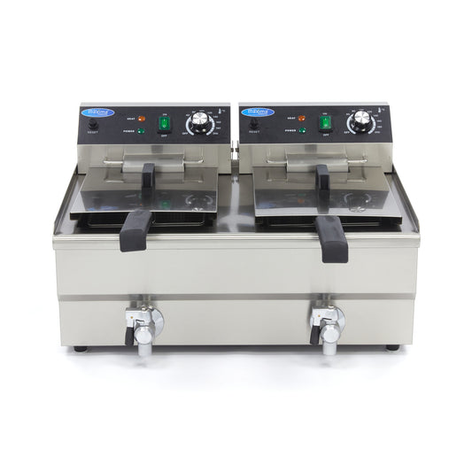 Maxima Double Deep Fryer, 2 x 13 L, Drain Tap, additional view