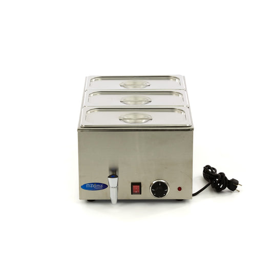 Maxima Electric Bain Marie, 3 x 1/3 GN Containers Included, additional view