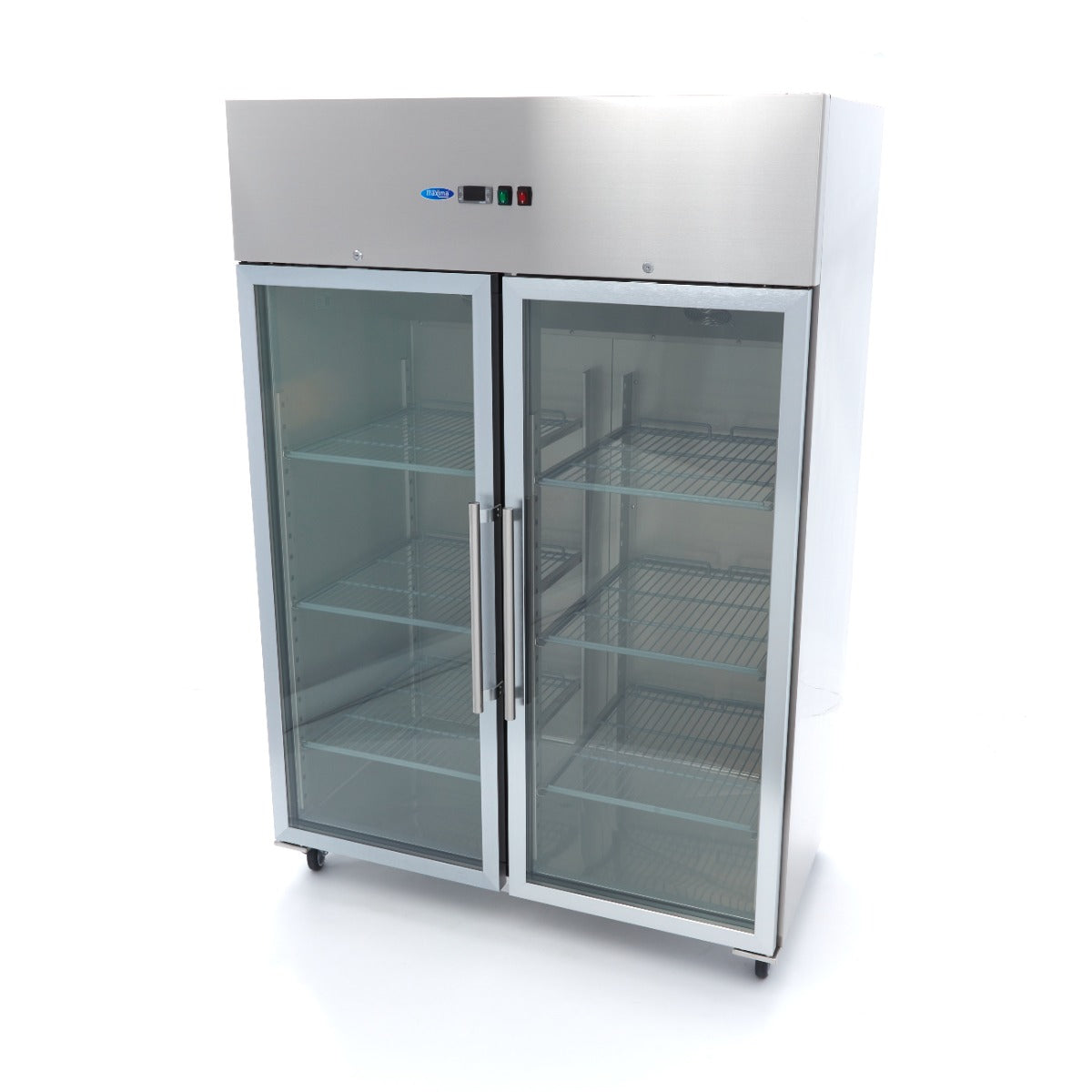 Maxima Fridge 1200 L, 2/1 GN, Glass Doors, Stainless Steel, product photo
