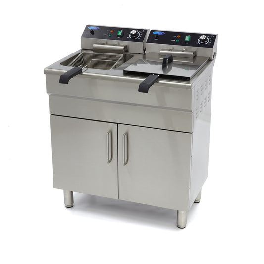 Maxima Double Deep Fryer, 2 x 16 L, Drain Tap, Stand, 400 V, product photo