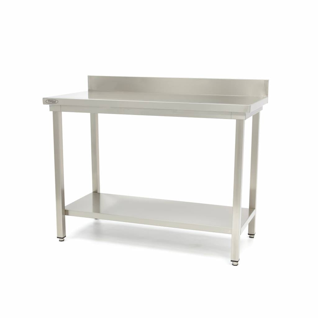 Maxima Stainless Steel Work Table, 1600 x 600 mm, with Backsplash, product photo