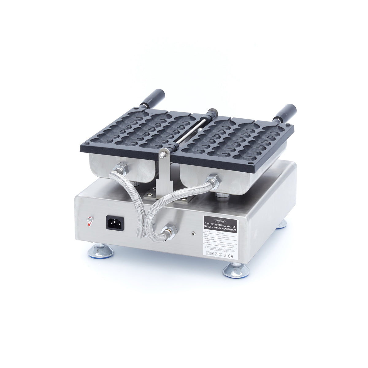Maxima Heart Emoji Lolly Waffle Maker, 3 on Sticks, Rotating, additional view