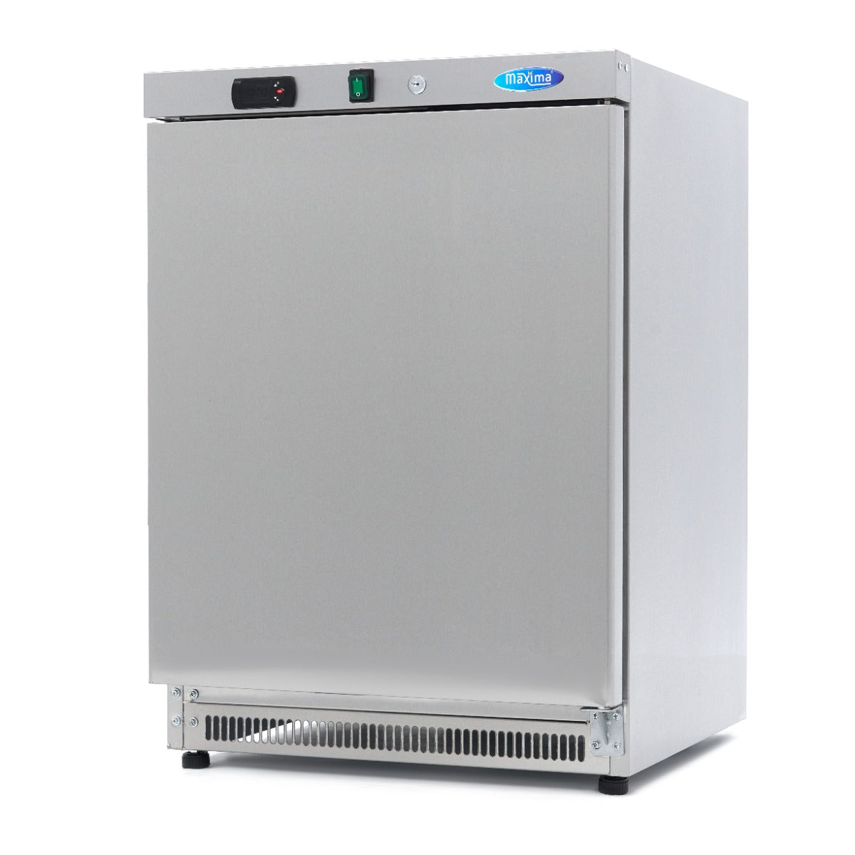 Maxima Upright Freezer, 200 L, 2 Fixed Shelves, Stainless steel, product photo