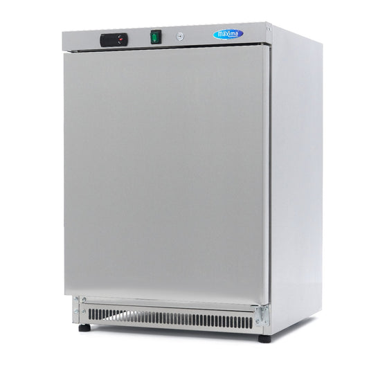 Maxima Upright Freezer, 200 L, 2 Fixed Shelves, Stainless steel, product photo