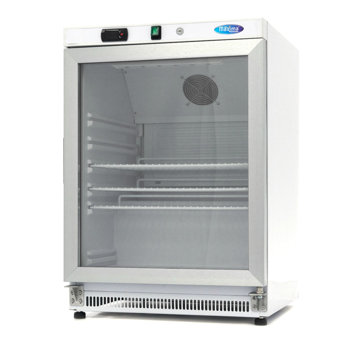Maxima Fridge 200 L, White, with Glass Door, product photo