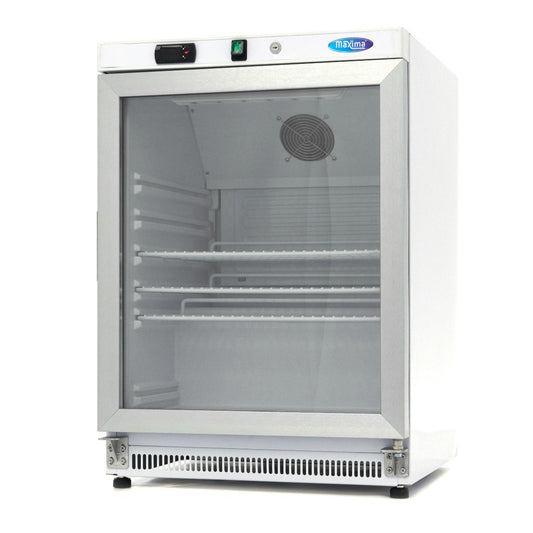 Maxima Fridge 200 L, White, with Glass Door, product photo
