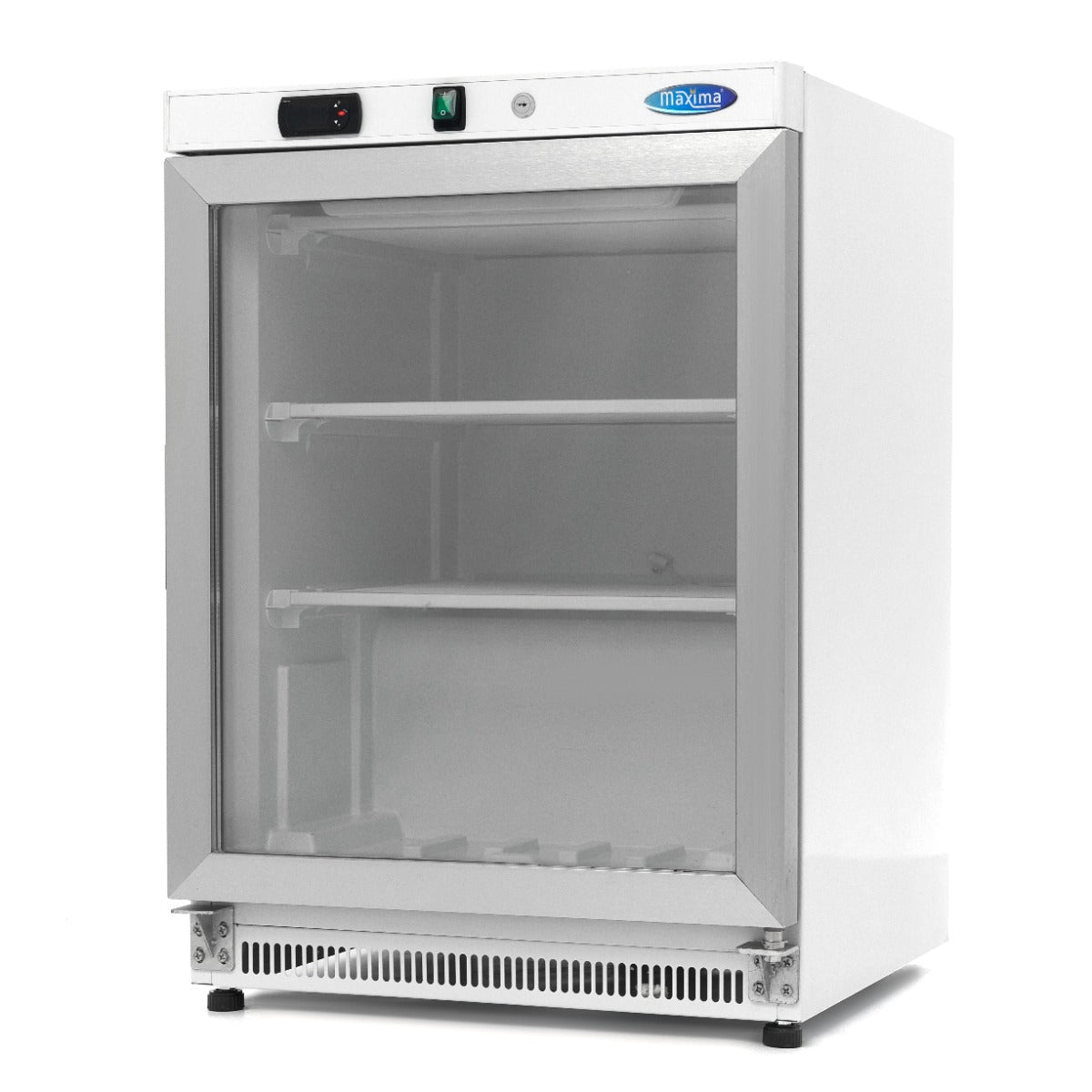 Maxima Upright Freezer, 200 L, Glass Door, White, product photo