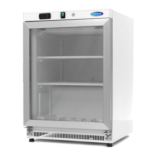 Maxima Upright Freezer, 200 L, Glass Door, White, product photo