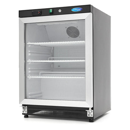 Maxima Fridge 200 L, Black, with Glass Door, product photo