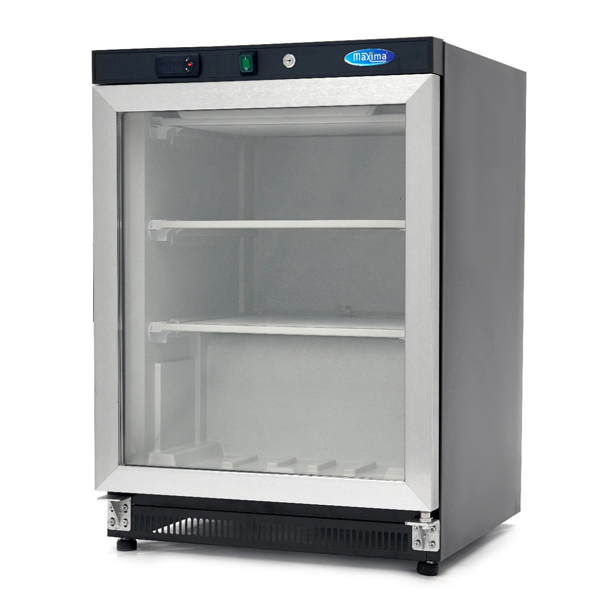 Maxima Upright Freezer, 200 L, Glass Door, Black, product photo