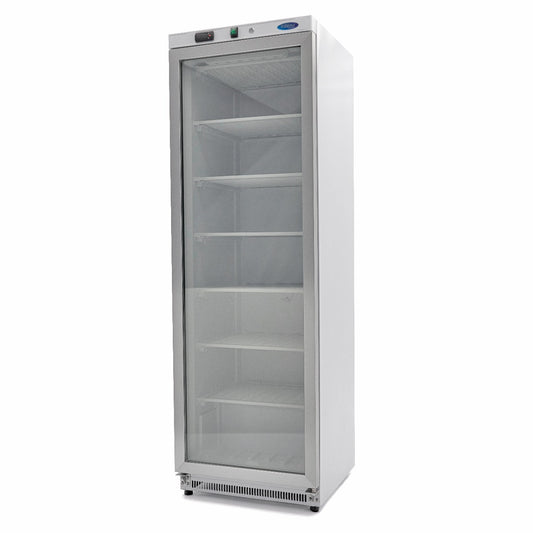 Maxima Upright Freezer, 400 L, Glass Door, White, product photo