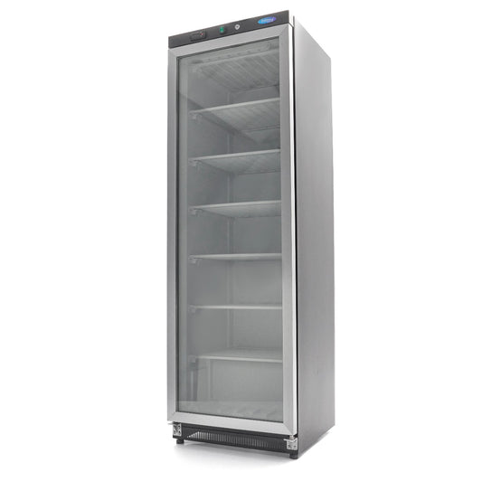 Maxima Upright Freezer, 400 L, Glass Door, Black, product photo
