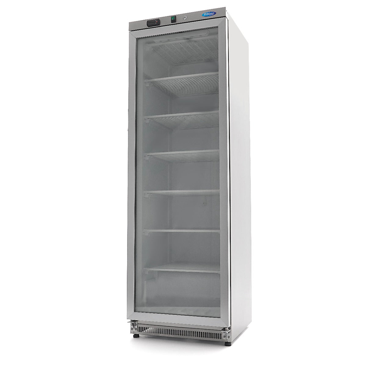 Maxima Upright Freezer, 400 L, Glass Door, Stainless steel, product photo
