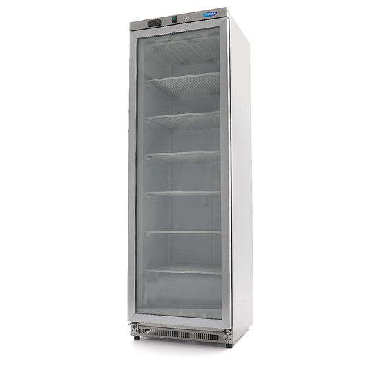 Maxima Upright Freezer, 400 L, Glass Door, Stainless steel, product photo
