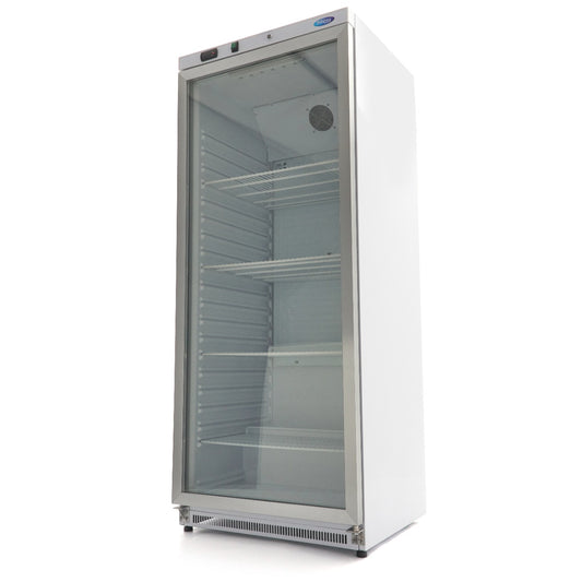Maxima Fridge 600 L, White, with Glass Door, product photo
