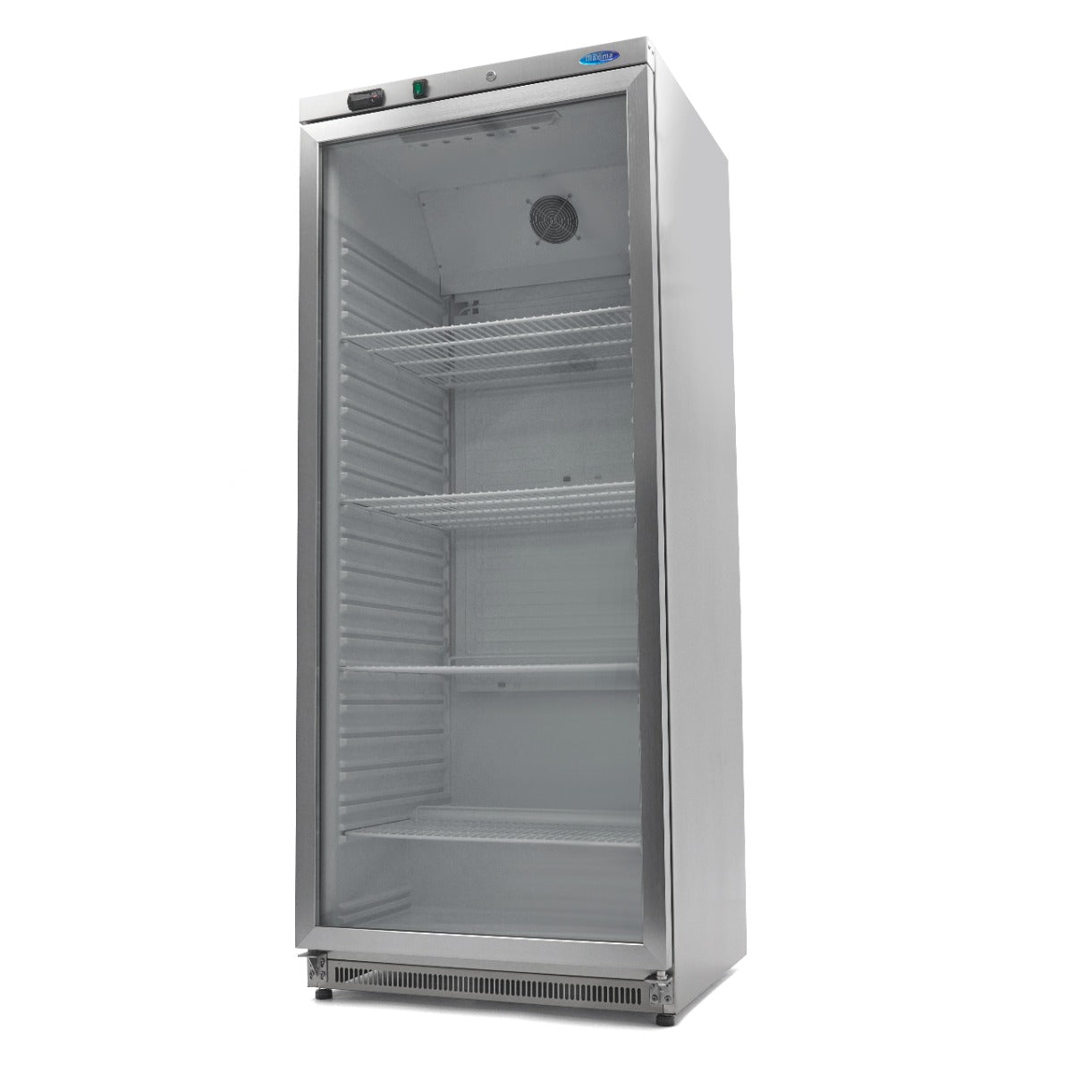 Maxima Fridge 600 L, Stainless Steel, with Glass Door, product photo