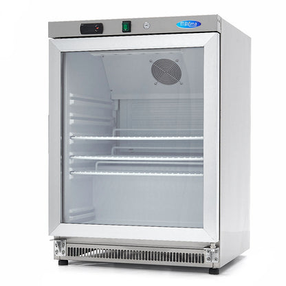 Maxima Fridge 200 L, Stainless Steel, with Glass Door, product photo