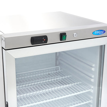 Maxima Fridge 200 L, Stainless Steel, with Glass Door, additional view