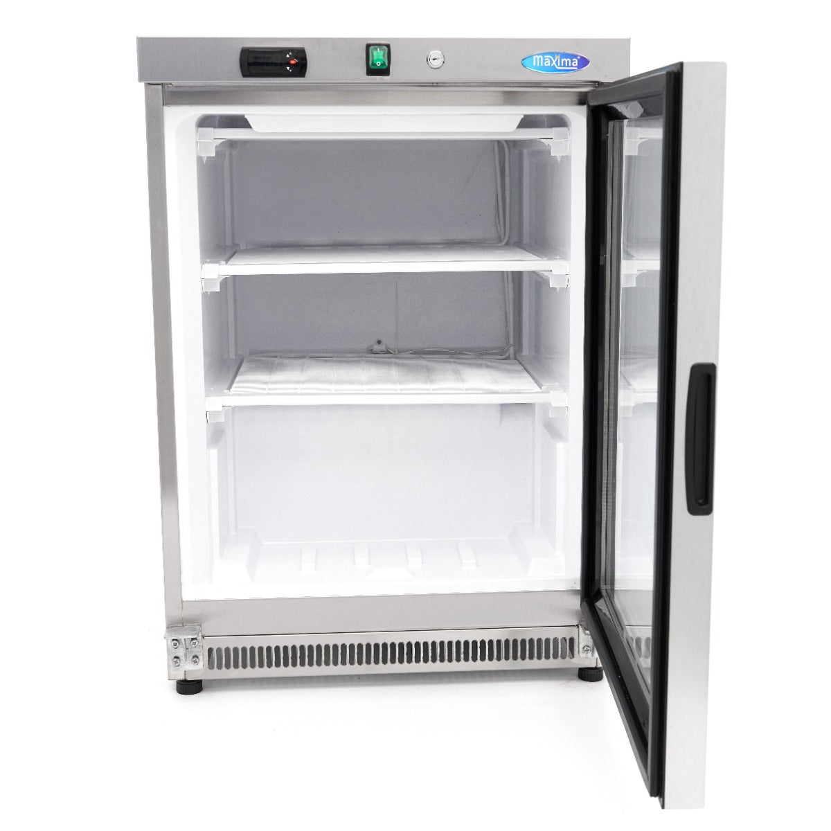 Maxima Upright Freezer, 200 L, Glass Door, Stainless steel, additional view