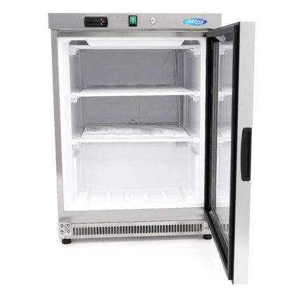 Maxima Upright Freezer, 200 L, Glass Door, Stainless steel, additional view