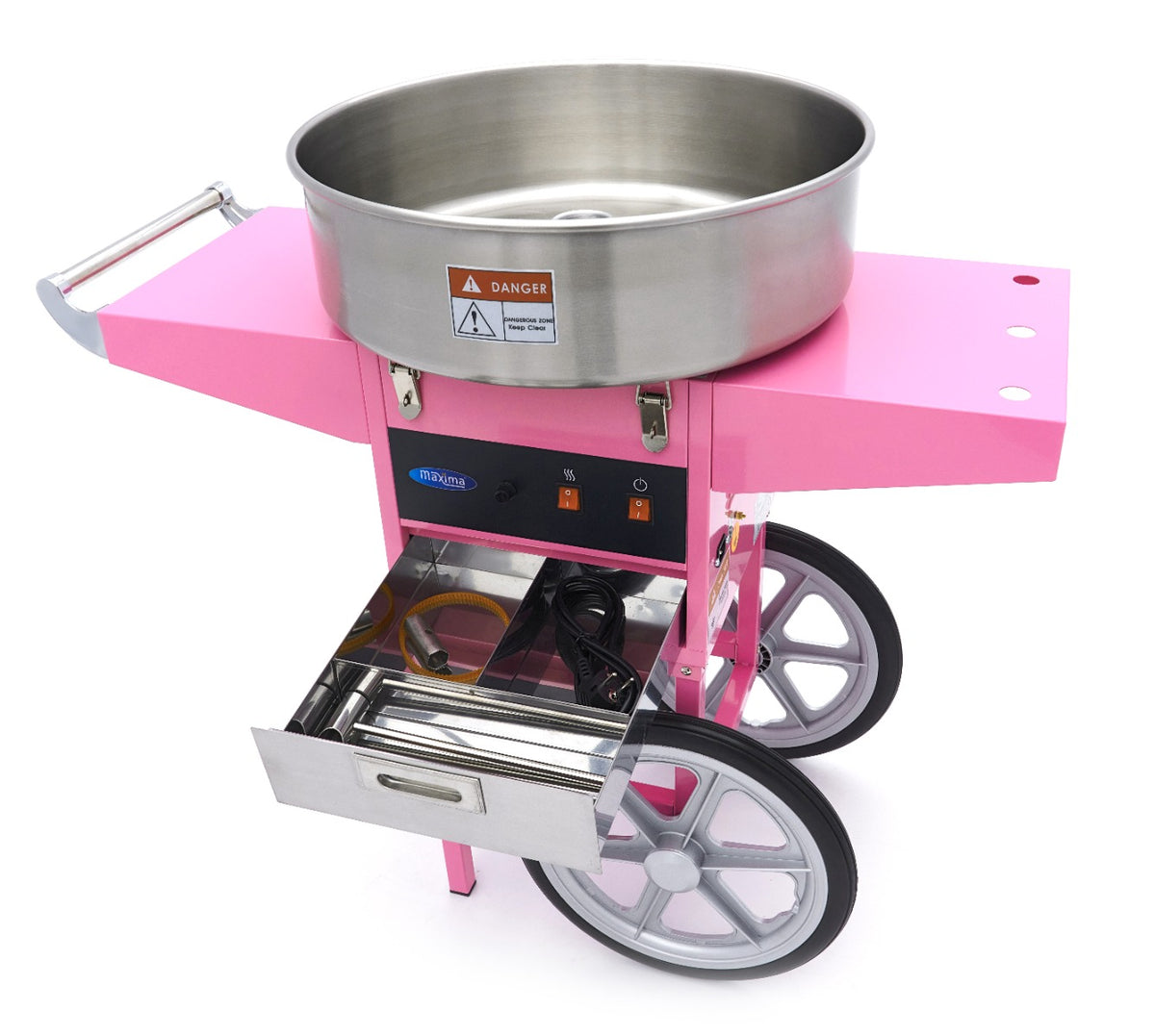 Maxima Candy Floss Machine with Cart, Ø52 cm, Pink, additional view