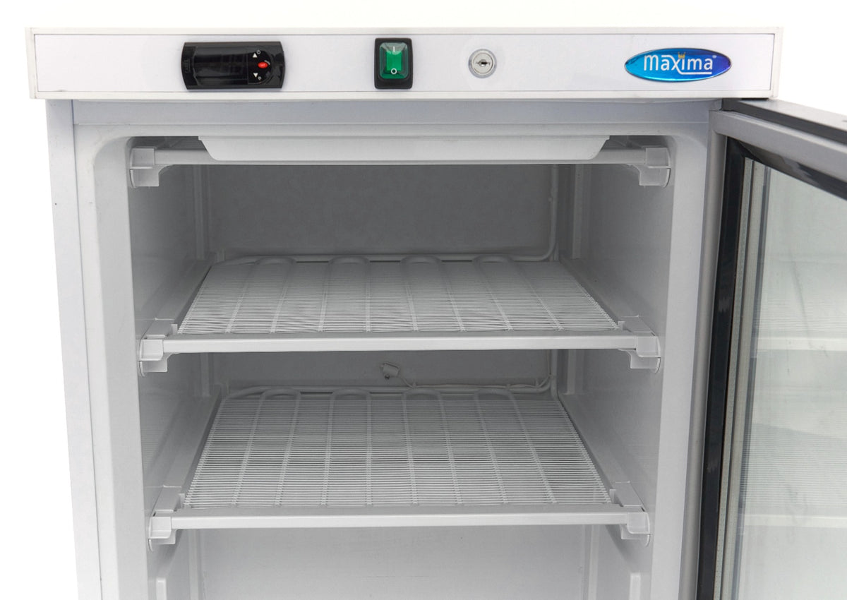 Maxima Upright Freezer, 200 L, Glass Door, White, additional view