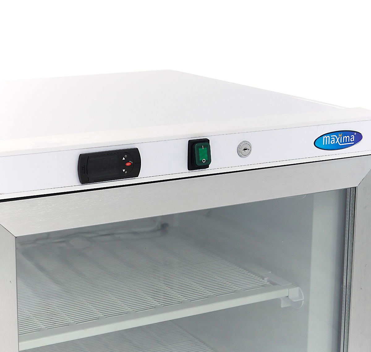Maxima Upright Freezer, 200 L, Glass Door, White, additional view