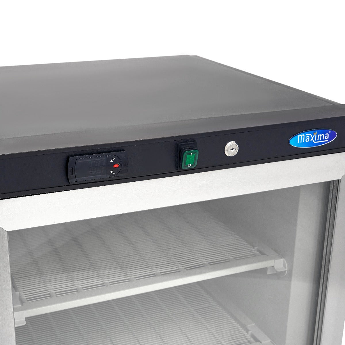 Maxima Upright Freezer, 200 L, Glass Door, Black, additional view